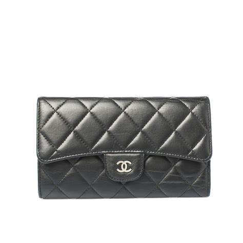 chanel leather wallet